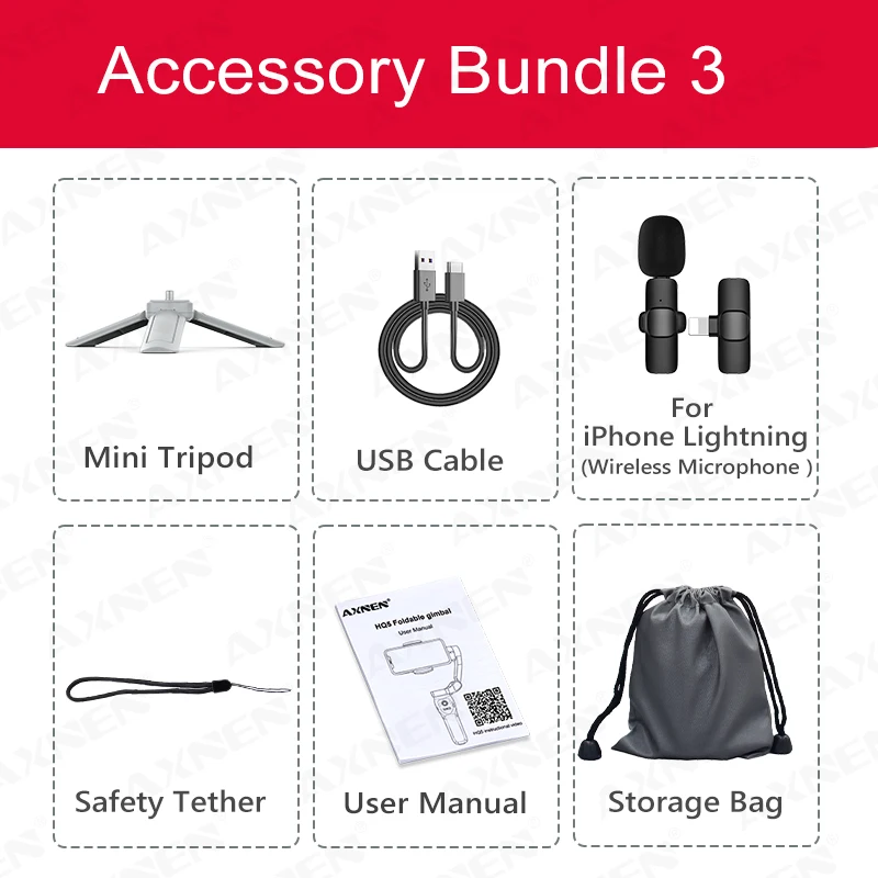 Axnen-スマートフォン、iPhone、Android、3軸、aiモジュール詰め替え