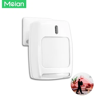 Meian Wired PIR Motion Sensor, Infrared Alarm Detector, Human Body Presence Sensor, Smart Home Security, Work with Alarm Host 1