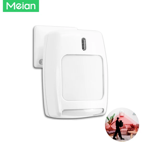 Meian Wired PIR Motion Sensor, Infrared Alarm Detector, Human Body Presence Sensor, Smart Home Security, Work with Alarm Host 1