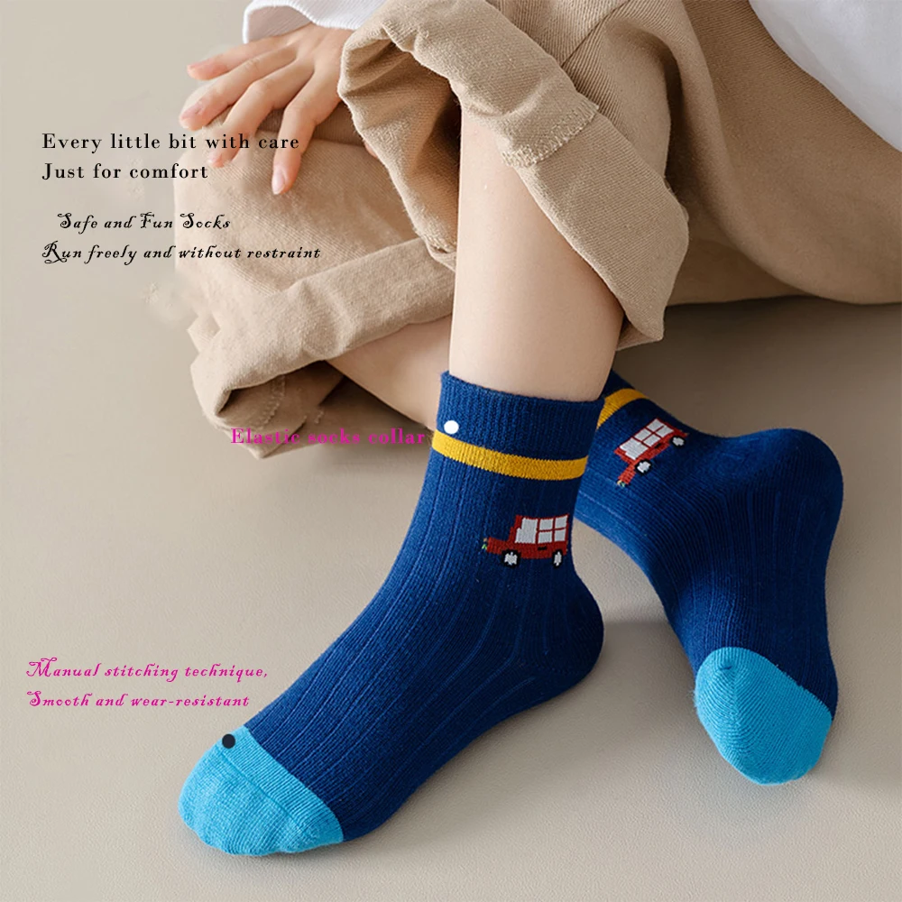 Girls Socks 5Pairs 1-14Years Girl's Mid-tube Socks Comfortable Breathable Athletic Socks Autumnclothes All-match Boutique Kids Clothing