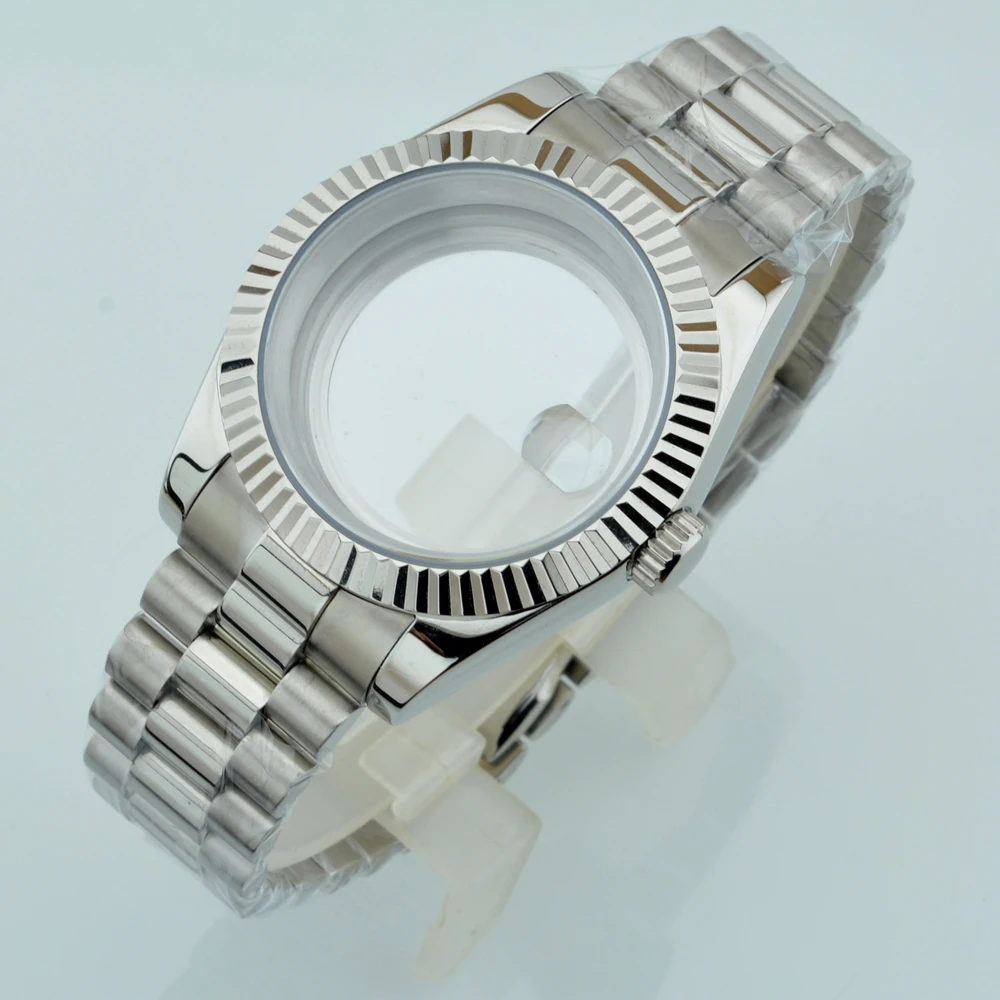 DEBERT 36MM/40MM 시계 케이스 NH34 NH35 NH36 PT5000 ETA2824 2836 Miyota 8215 8205 ST1612 무브먼트 대통령 팔찌 스트랩
