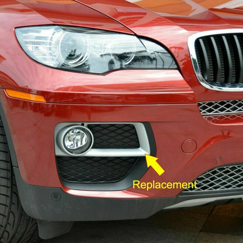 51117312595 51117312596 1Pair LH+RH Bumper Fog Light Grill Cover Trim Replacement Parts For BMW E71 X6 2012 2013 2014