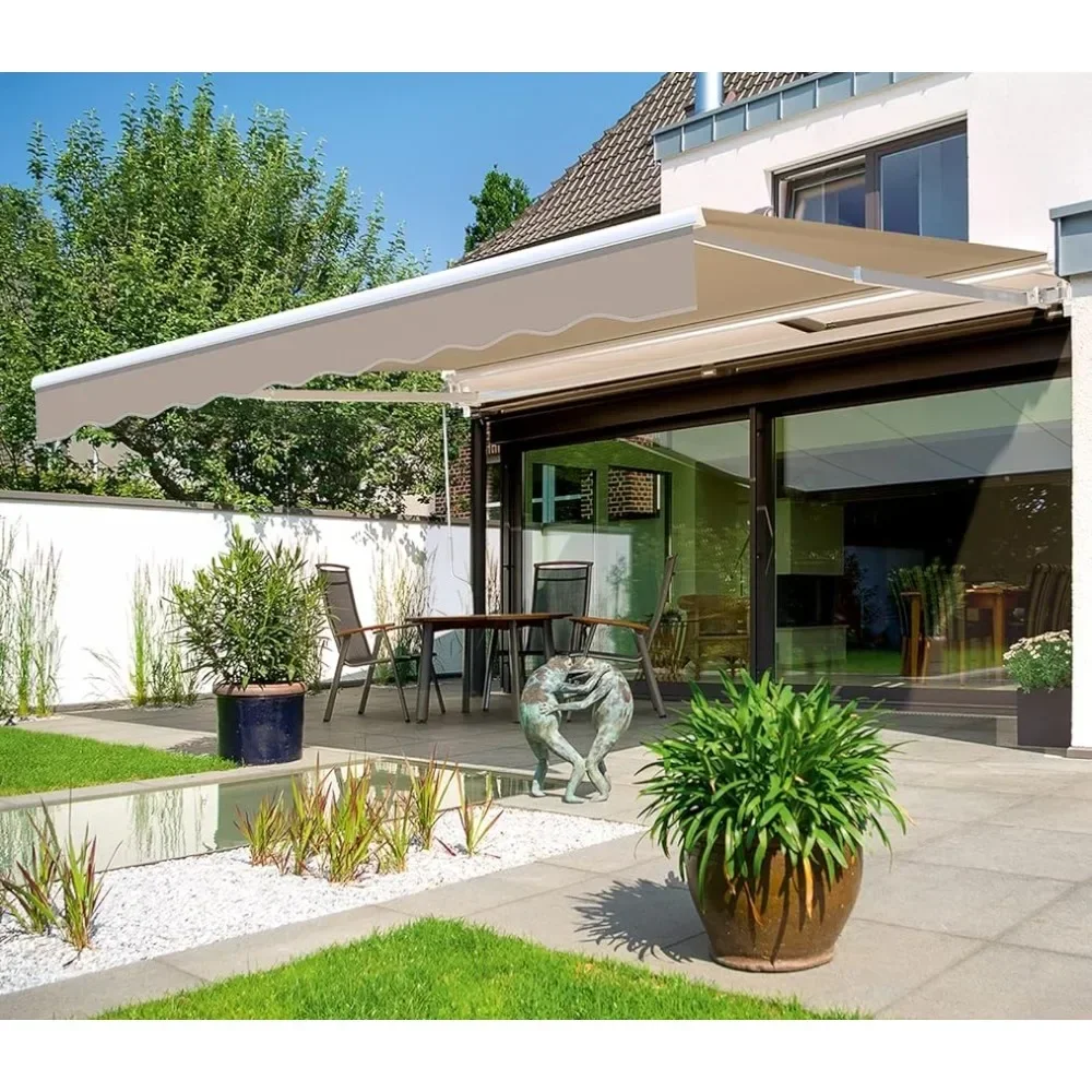 

Выдвижной Тент 10 '× 8' навес с ручной рукояткой солнцезащитный тент для патио