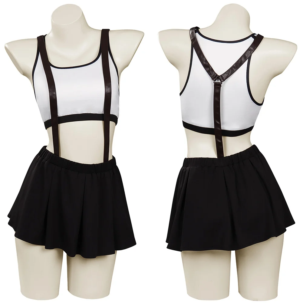 

Final fantasy 7 remake Tifa Lockhart Cosplay Costumes Top Skirt Two-piece Swimsuit Halloween Carnival Suit