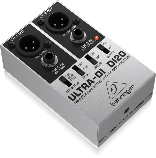 Behringer Ultra-DI DI20 Active 2 Channel DI-Box/Splitter Provides