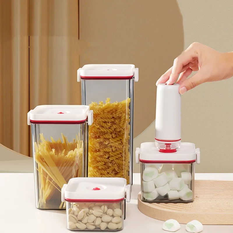 Vacuum Food Storage Containers Fridge Sealed Leakproof Container with Lids  Large Capacity Food Dispenser Kitchen Organization