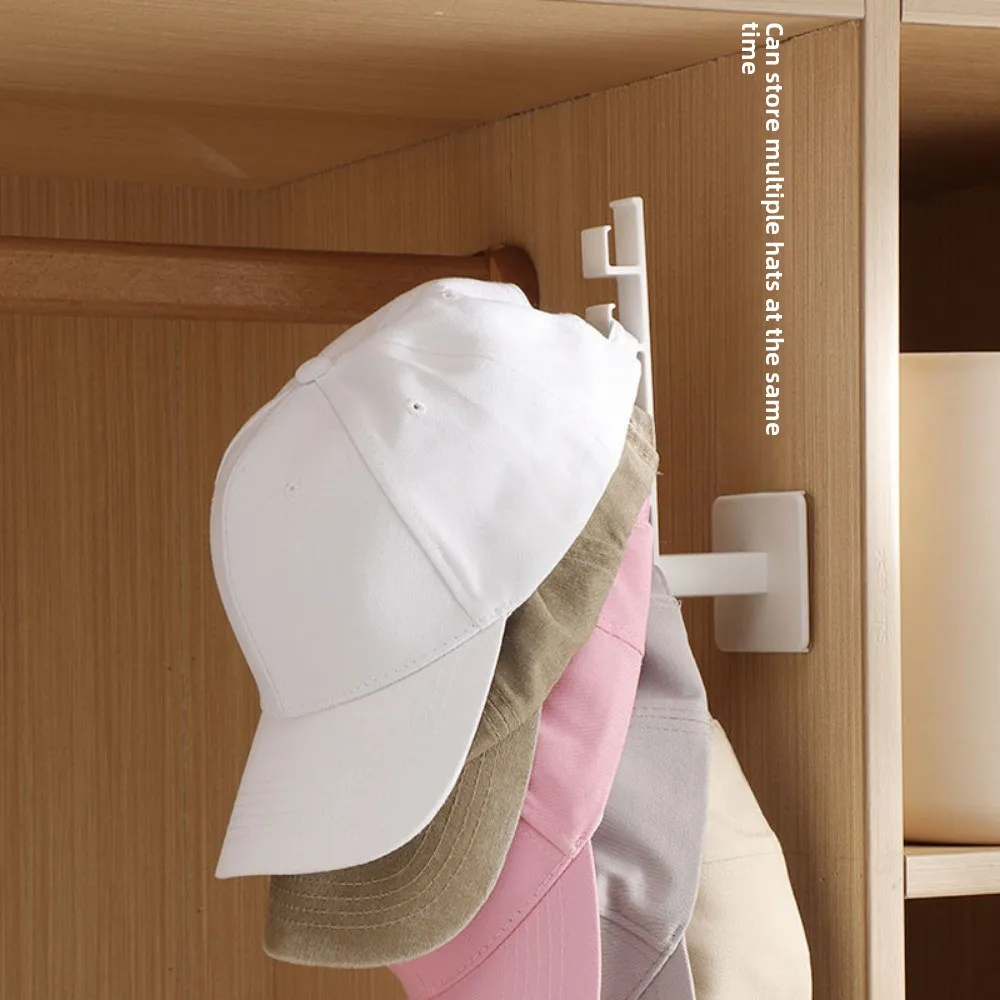1pc wall mounted non perforated baseball cap hook 6-hook design multifunctional storage wall mount hooks,multi purpose hooks,wall holder,wall organizer hook