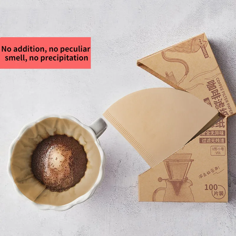 V-Shaped Coffee Filter Cone 100 Pieces 1-2 / 2-4 Cups for V60 Dripper Espresso Drip Tools | Дом и сад