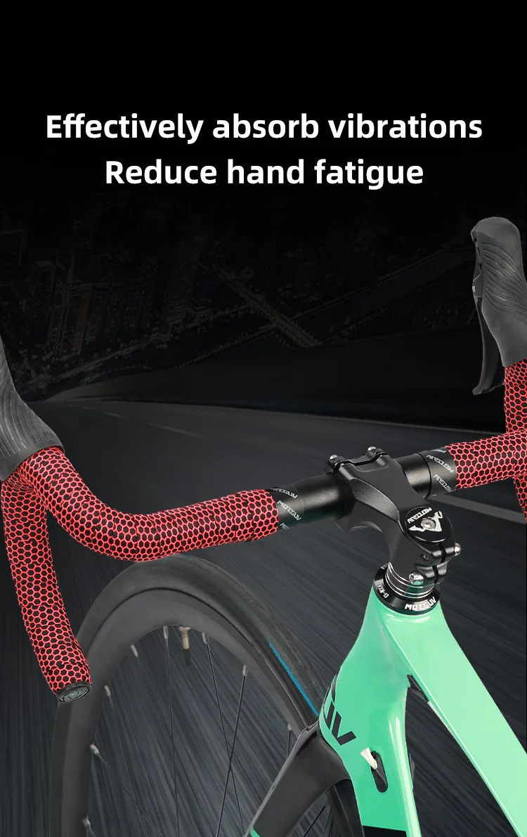 Rennrad-PU-Carbon-Textur-Gurte, hochelastische, rutschfeste, atmungsaktive und stoßdämpfende EVA-Fahrrad-Lenker-Wickelgurte – Detail 7