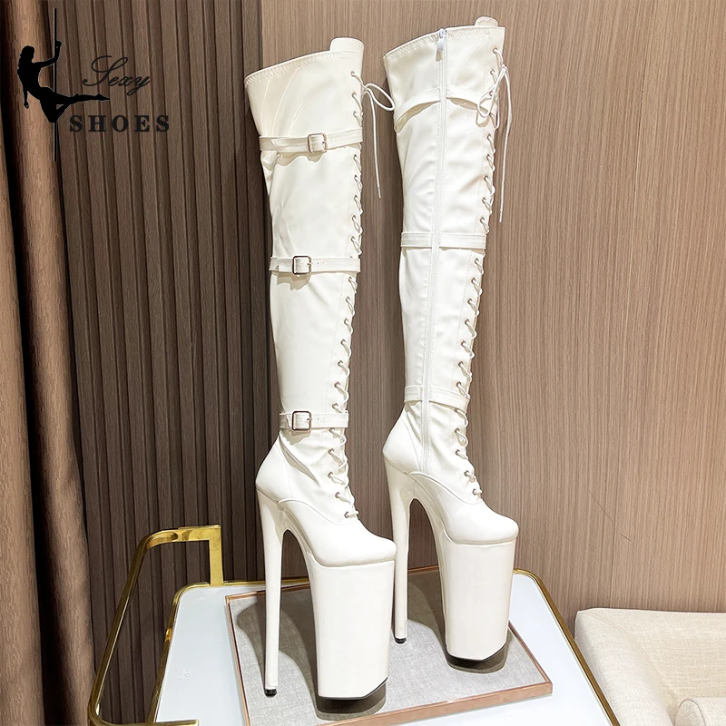10Inches New Over The Knee Women Boots High Stripper Heels 26CM Platform Pole Dance Shoes Sexy Fetish Models Show Nightclub