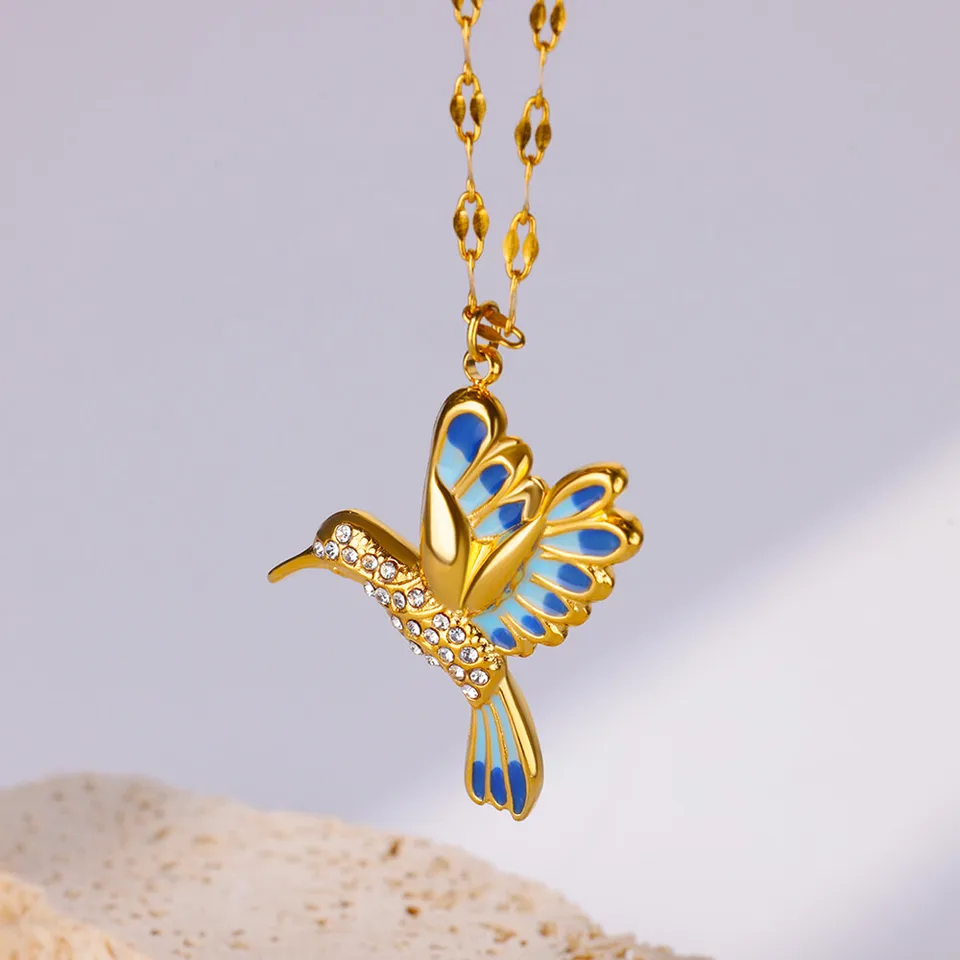 SHIGIE Acciaio inossidabile placcato oro 18 carati placcato argento carino Cockatiel collana pendente catena cacatua animali domestici uccelli regali per donne donne donne pappagallo amante, M