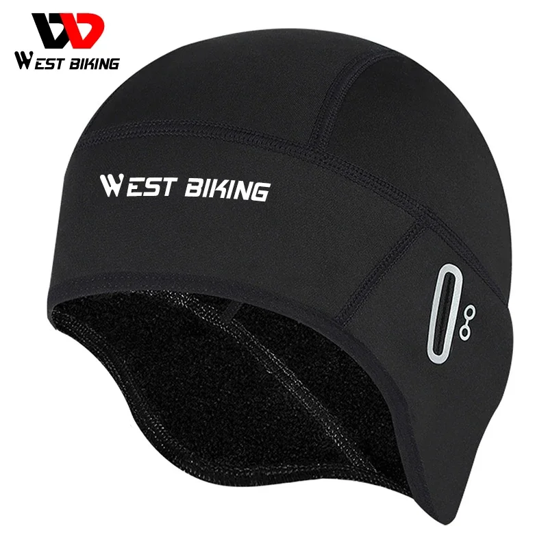 Winter Fleece Cycling Cap Windproof Thermal Skull Cap Helmet Liner Running Skiing Motocycle Riding Men MTB Bike Hat Cycling Caps Sports Headwear