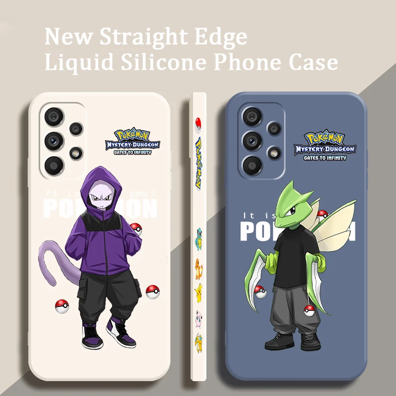 Pokemon Mewtwo Pterosaur Cute Liquid Left Rope Per Samsung Note 20 10 A54 A31 A14 A03 A22 A34 A04 A24 Ultra Plus 5G Soft