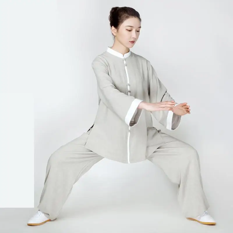 

Women Cotton Linen Oriental Tai Chi Suit Chinese Style Kung Fu Wushu Martial Arts Uniform Performance Gymnastics Jacket Pants