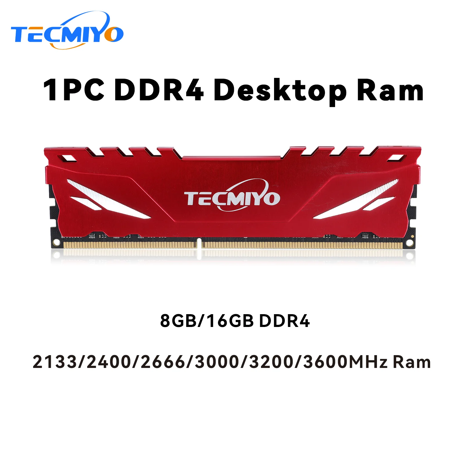 TECMIYO DDR4 8GB/16GB 2133/2400/2666MHz/3000MHz/3200MHz/3600MHz