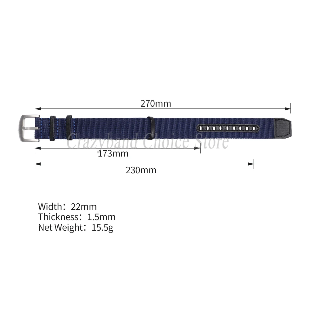 Breathable Retro Men’s Sports Nylon Watch Band in Khaki Field 20/22mm