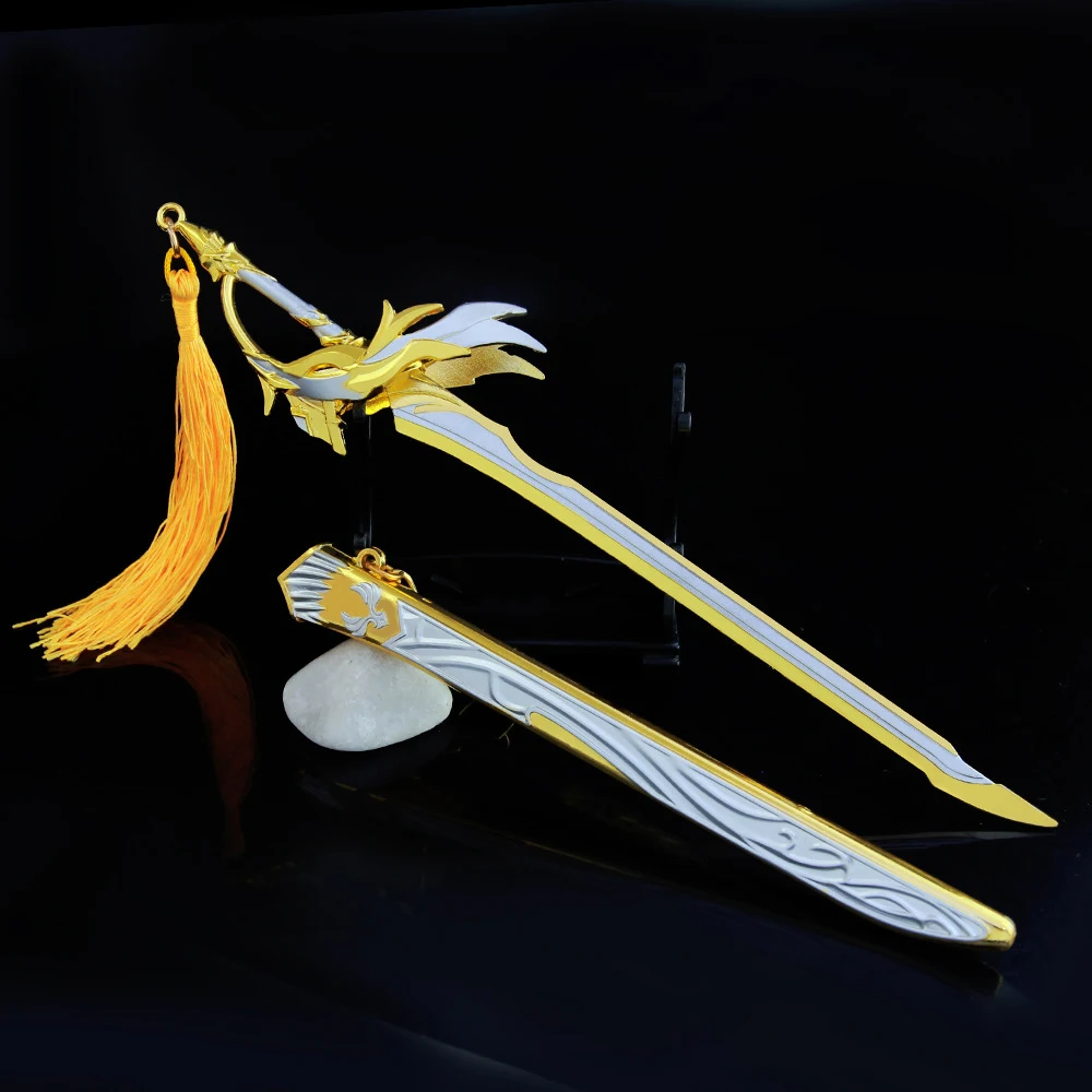 

Keqing Aquila Favonia Mini Sword Men Keychain Genshin Impact Cosplay Anime Accessories Metal Weapon Women Bag Charm Toy Gift