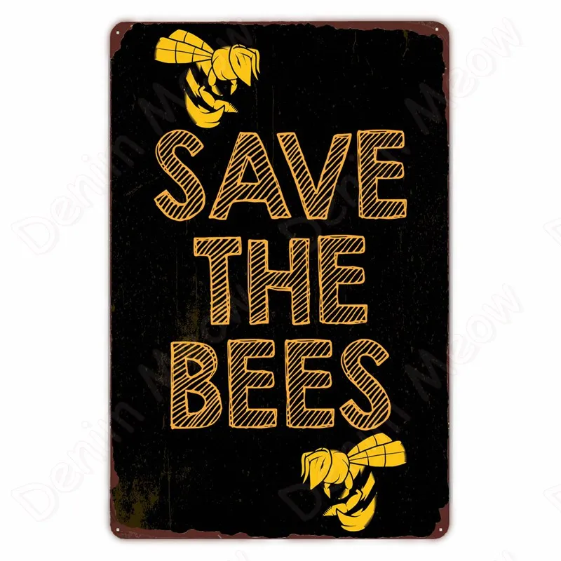Targa in metallo con scritta in inglese Honey Bee Knowledge