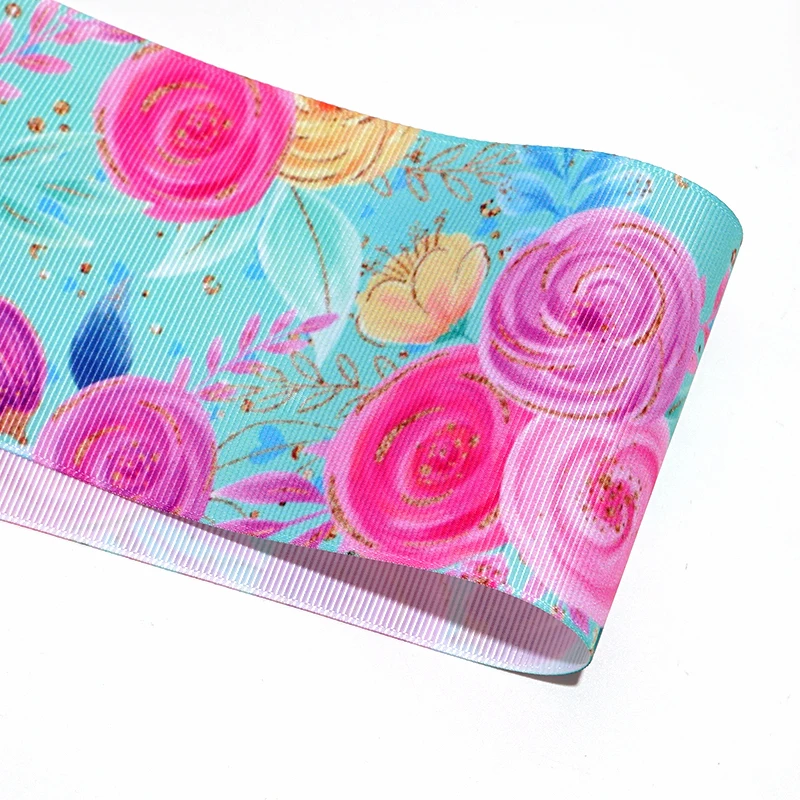 5Yards Flower Printed Grosgrain Ribbons For Hair Bows DIY Handmade Materials88947 grosgrain ribbon,ribbon supplies,ribbon decoration