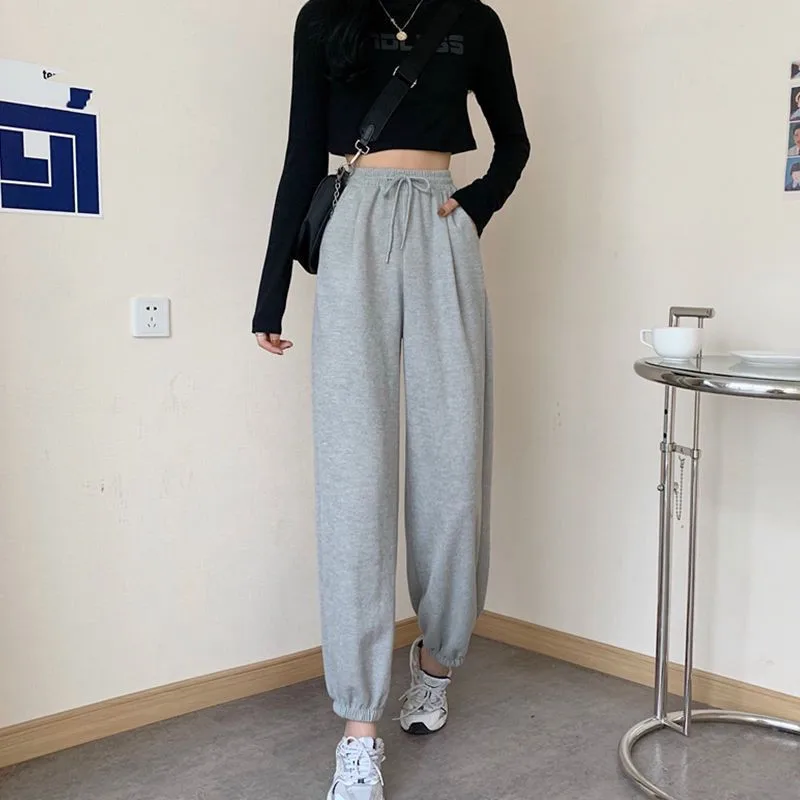 

Women Pants Sweatpants Casual Harem Pants Woman Clothes Traf Korean Style Loose Pantalones Mujer Ladies Bottom Capris Joggers