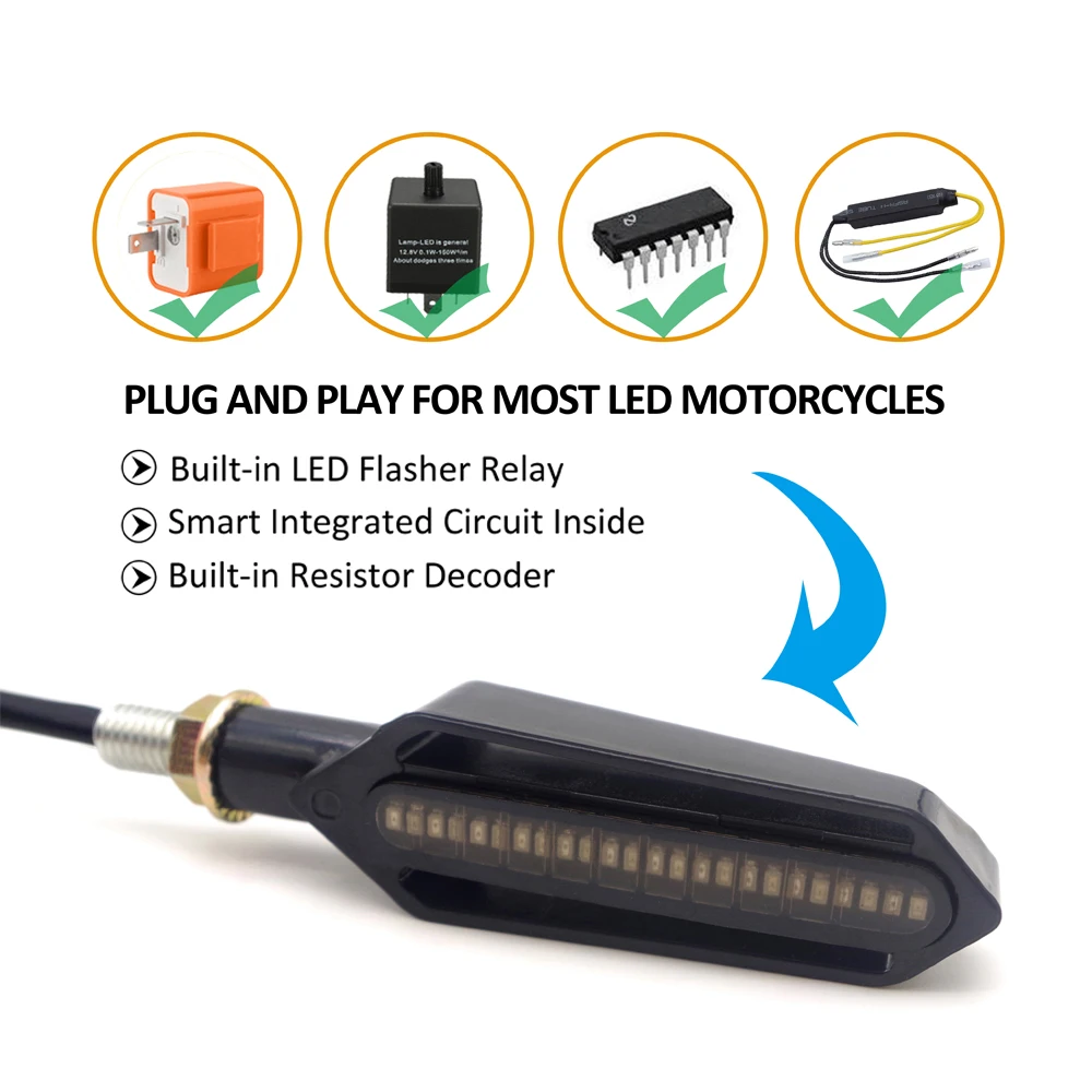 Motorcycle Turn Signal Lights Flowing flicker led Blinkers For Yamaha fz1 fazer fz8 xj6 fz6 mt-09 FZ-09 mt07 mt-07