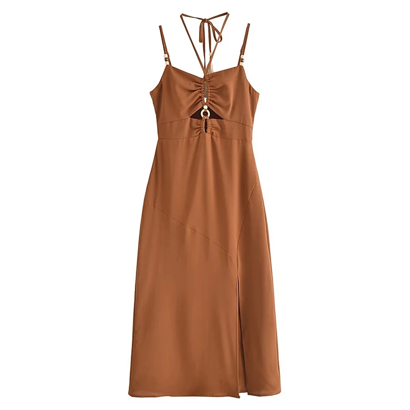 knee length dresses for ladies Date Night Side Cutout Midi Dress S/2-4