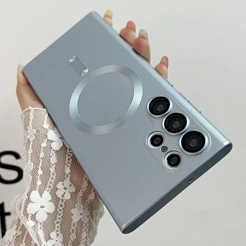 Magnetic Phone Case with Camera Protection and Soft TPU Back Cover