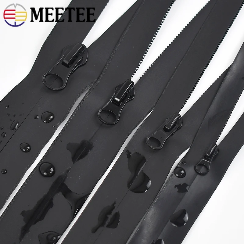 

1/2/5M Meetee 3# 5# 8# 10# Waterproof Zipper with Sliders Invisible Nylon Zippers for Bag Outdoor Suitcase Zip Slider Accessory
