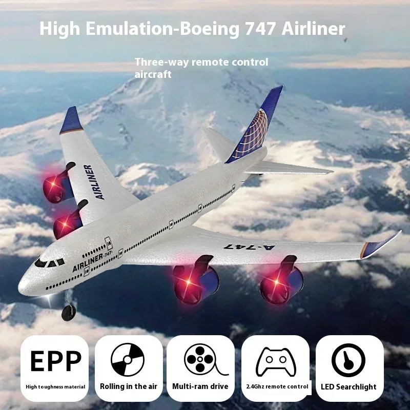 New Remote Control Aircraft A380 Aircraft Boeing 747 Fixed Wing Foam Aircraft Model Aircraft 3-Channel Glider Model Kid Toy Gift 2