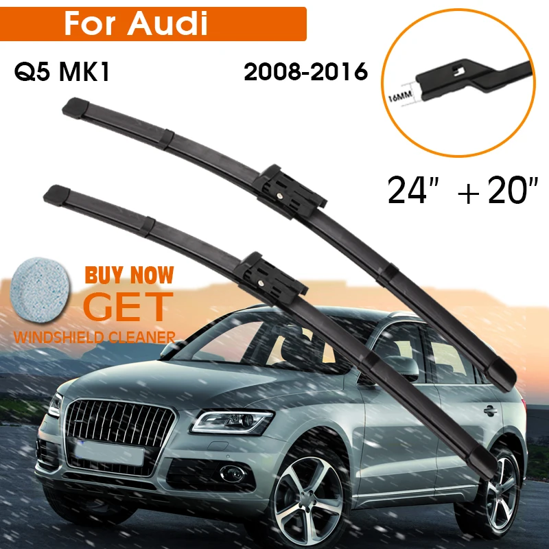 

Car Wiper Blade For Audi Q5 MK1 2008-2016 Windshield Rubber Silicon Refill Front Window Wiper 24"+20" LHD RHD Auto Accessorie