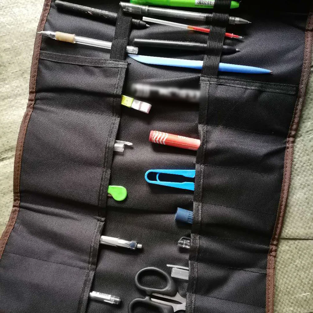 Tools Bag Roll Folding Drill Storage Pouch Electrician 600D Polyester Reusable Washable Organizer Spanner Holder