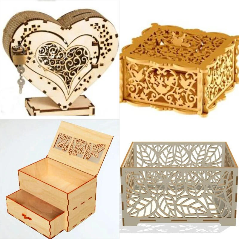 Digital Files 50pcs Boxes Drawing Piggy Caskets Storage Containers CNC Laser Cut Vector Design Files