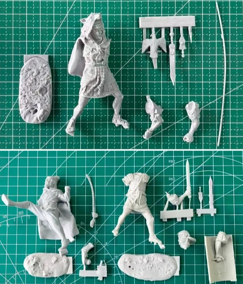 1/24 스케일 75mm 다이캐스트 수지 피규어 모델 키트 고대 로마 전투 미니어처 장난감 조립되지 않은 도색되지 않은 DIY 디오라마