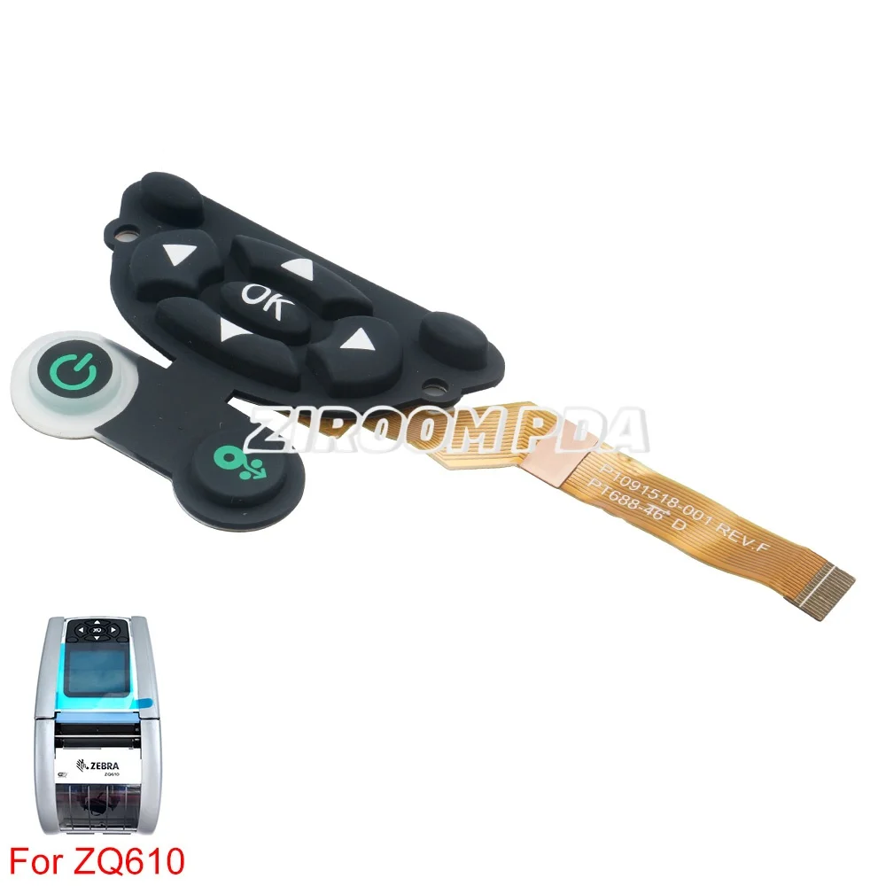 Zebra 모바일 프린터용 고무 키패드 및 하단 키 스위치, ZQ610 ZQ620, 10 세트