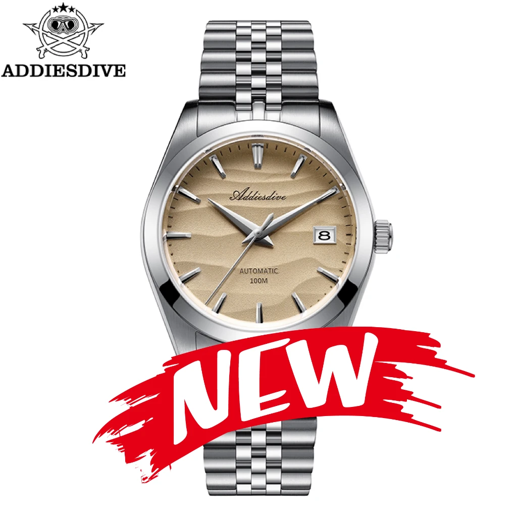 ADDIESDIVE NEW Men's Luxury Watch 316L Stainless Steel 100M Diving Fashion Relogios Masculino Automatic Mechanical Business Dres