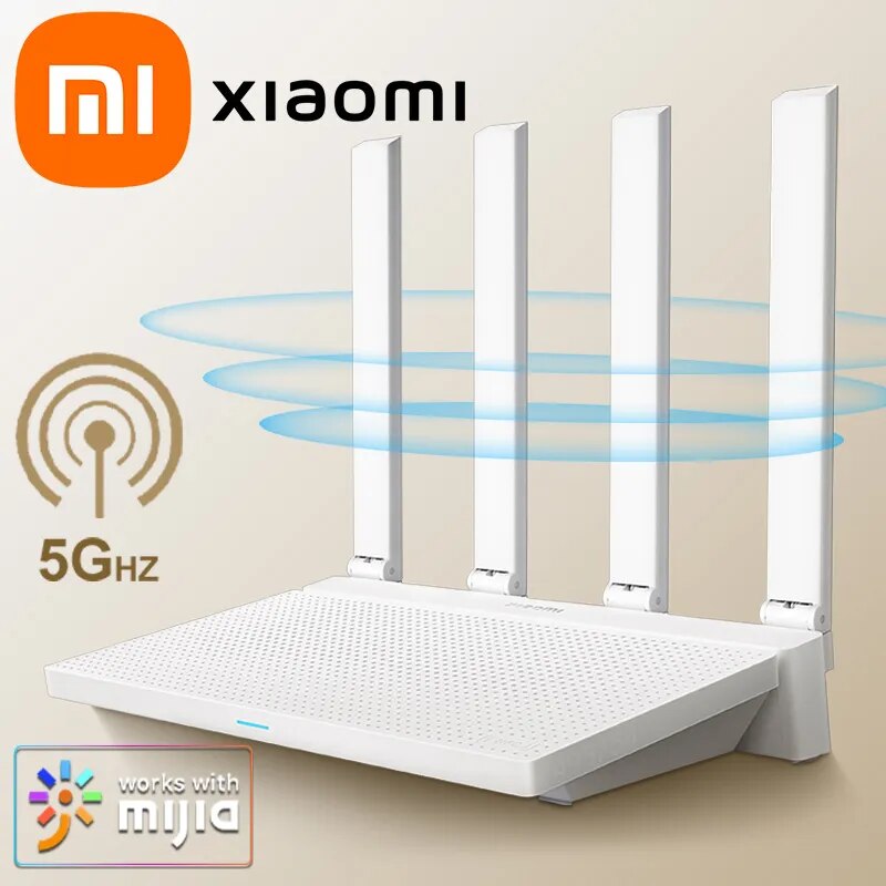  2024 NEW Original Xiaomi AX3000T Router 2.4GHz 5GHz 1.3GHz CPU 2X2 160MHz WAN LAN LED NFC Connection for Home Office Games Mi 