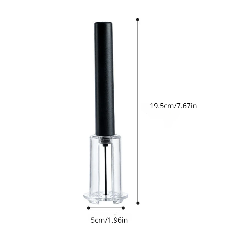Sleek Air Pump Wine Bottle Opener - Easy Cork Removal Tool & Bar Accessory