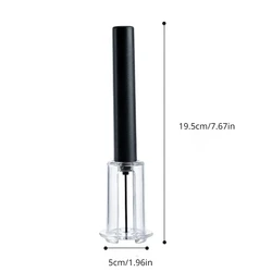 Sleek Air Pump Wine Bottle Opener - Easy Cork Removal Tool & Bar Accessory (Black)