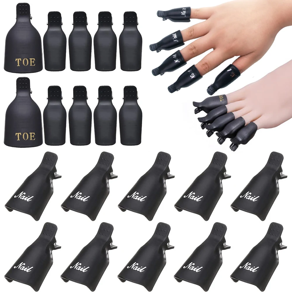 20pcs Nail Art Soak Off Cap UV Gel Polish Remover Wrap Plastic Manicure Nail Clips Cleaner for Toenail and Finger Pedicure for nail polish remover,nail gel remover,nail polish remover wraps