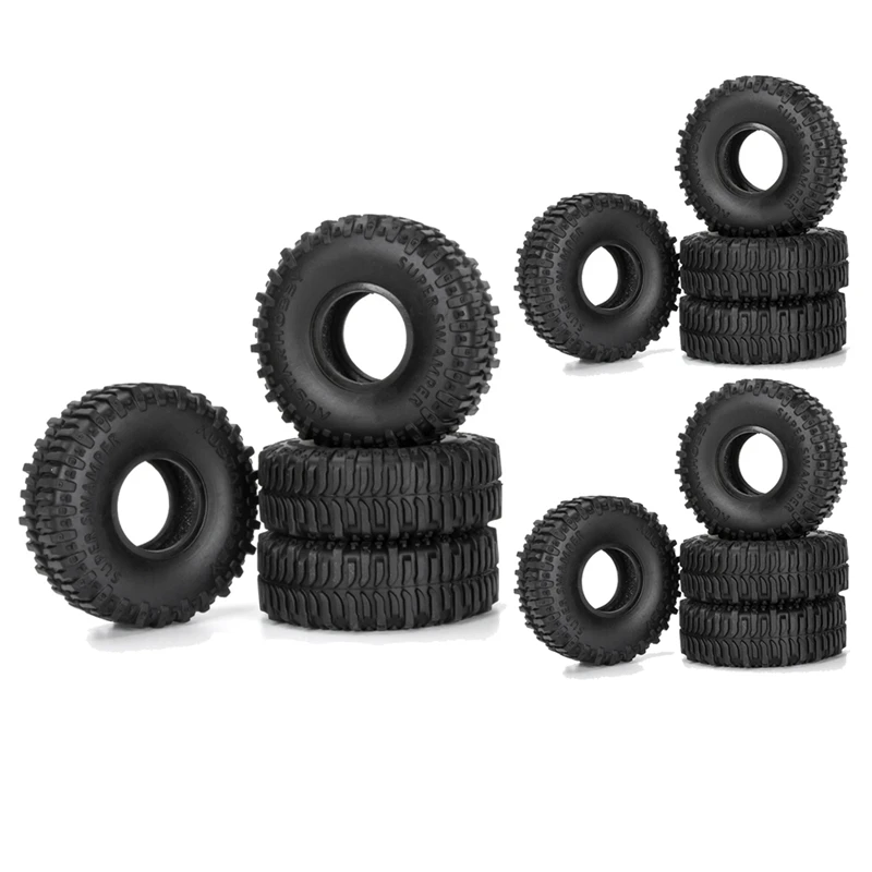 

1.0Inch Soft Rubber Wheel Tires 55X23mm Rock Terrain For 1/24 RC Crawler Car Axial SCX24 TRX4M Parts