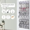 14/24 Pockets Over the Door Shoe Organizer Large Mesh Pockets With 4 Hooks Transparent Fabric Shoe Rack Storage Bag For Bedroom 5