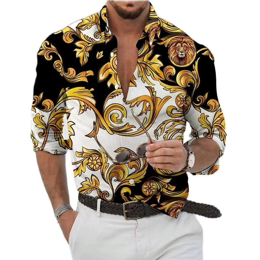 Unisex 2024 Breathable Hawaiian Shirts Baroque French Men's Shirts 3D Printi High Fashion Street Loose Men's Streetwear Shirts 2