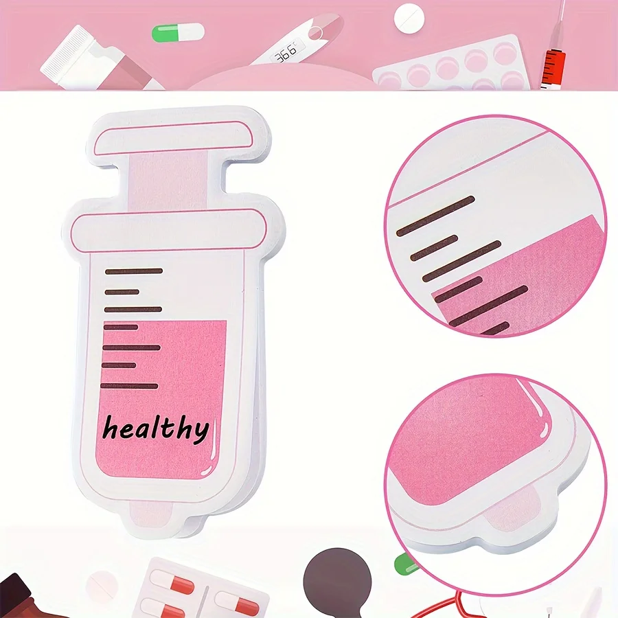 30-teiliges 1-Set-Notizbuch mit interessanten blauen und rosa Haftnotizen, geeignet für Schulen, Büros und Krankenhäuser – Detail 13