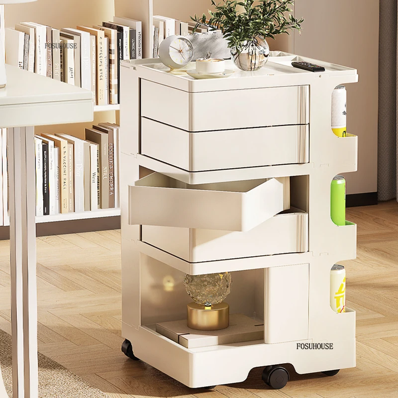 Multi-functional Salon Trolley Home Organizer Cart with Wheels Salon Furniture Minimalist Beauty Trolley Storage Cabinet
