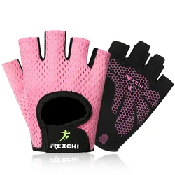 REXCHI-guantes de entrenamiento deportivo de medio dedo, antideslizantes, transpirables, para Fitness, ciclismo al aire libre, equipo de protección para deportes de interior