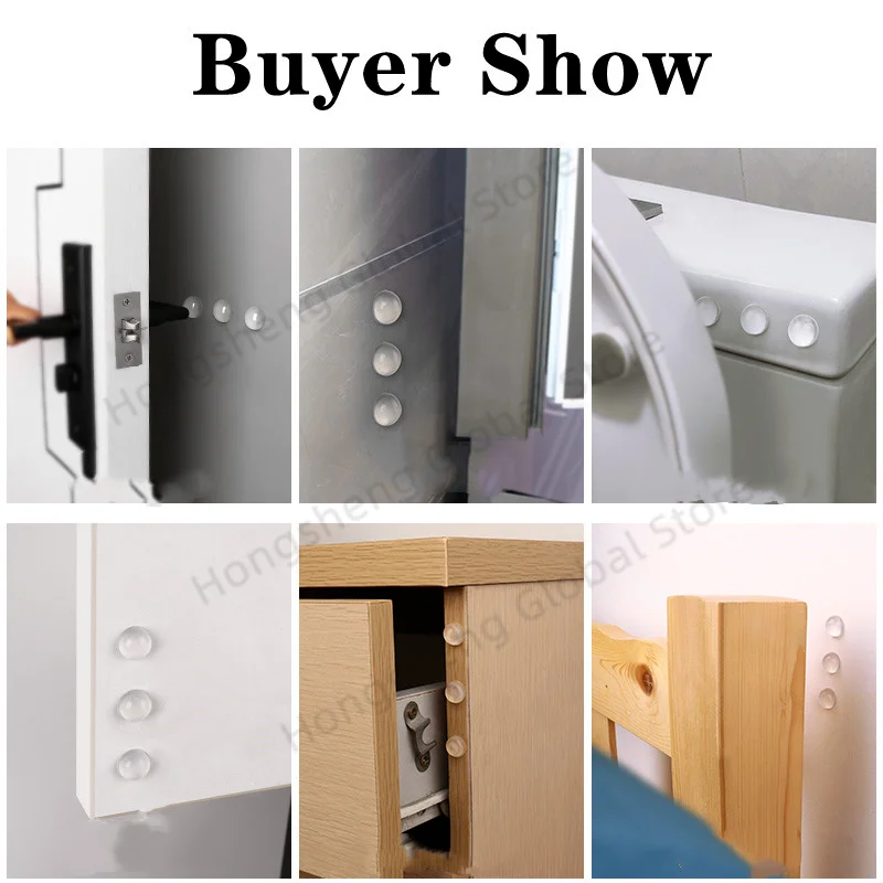 100 Paracolpi In Silicone Per Porte, Mini Tamponi Per Mobili Da 8 X 2 Mm, Piedini In Gomma, Piedini In Gomma Autoadesivi, Cuscinetti Per Paraurti Trasparenti, Per Mobili In Vetro, Tavoli E - Foto 5