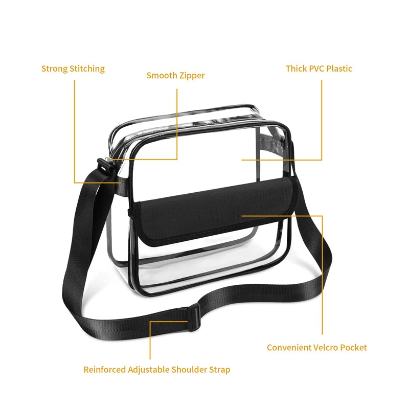 Ladies Handbag Summer Clear Transparent PVC Jelly Women's Travel Beach Shopping Shoulder Waterproof Crossbody Purse