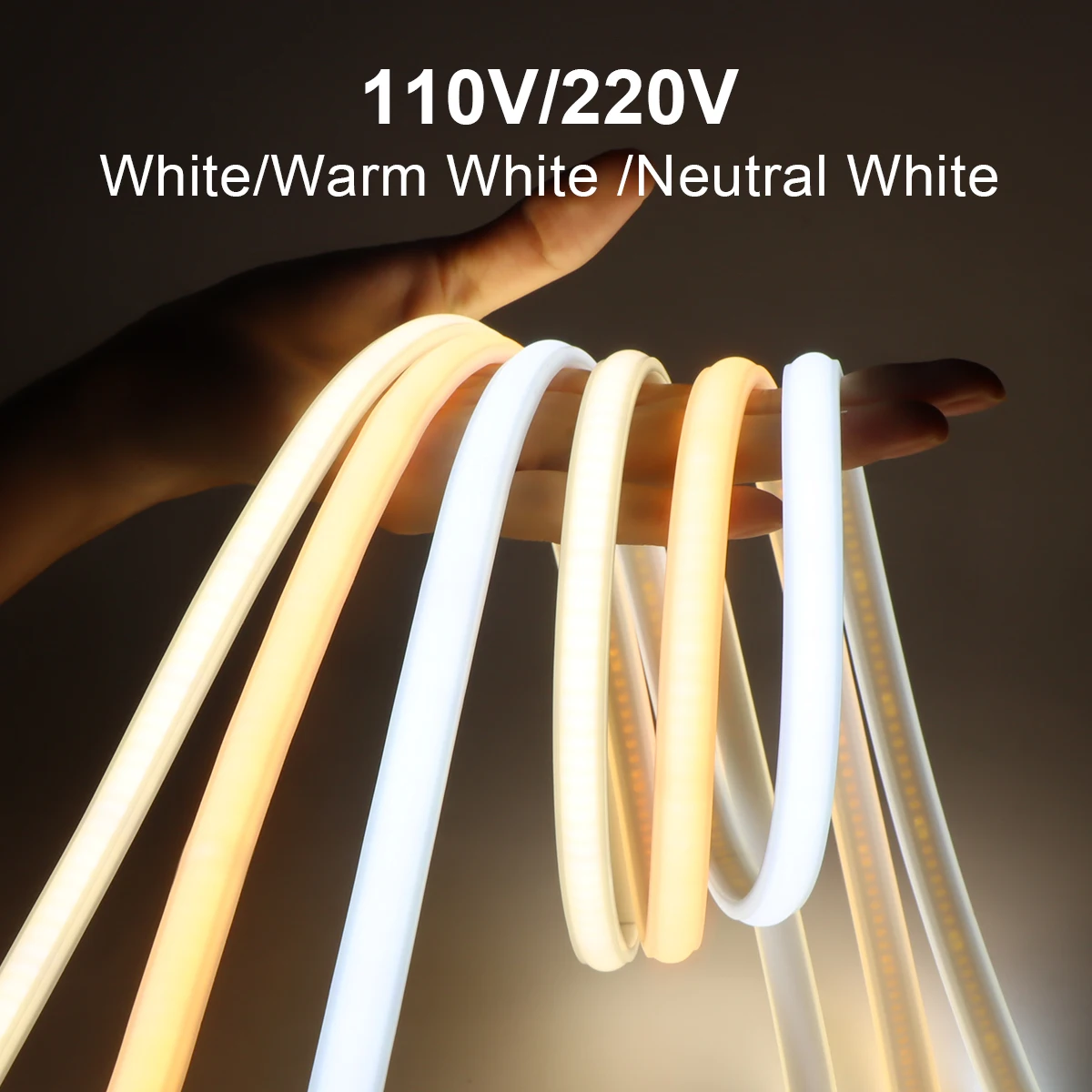 Led Strip Lights 110V 220v High Brightness COB Waterproof Flexible Ribbon For Room Bedroom Kitchen Outdoor Garden