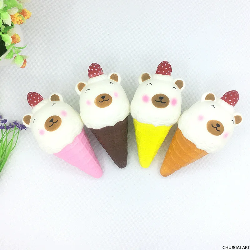 

Jumbo Squishy Cartoon Strawberry Bear PU Squishyes Slow Rising Cream Scented Fidget Stress Reliever Icecream Doll Toy Child Gift