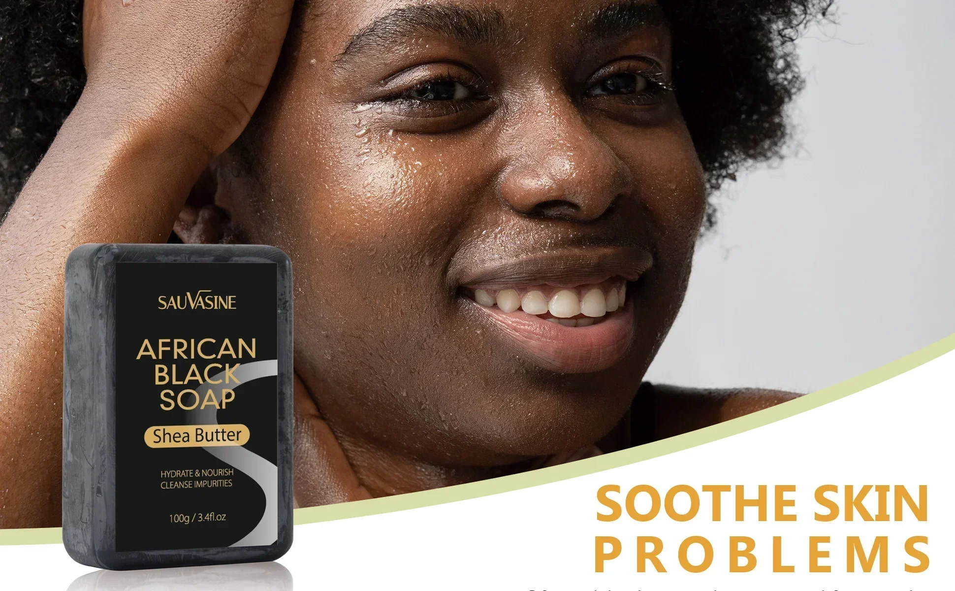 African Black Soap Deep Cleansing Exfoliating Moisturizing Black Soap Acne-Prone Skin Treatment Nourishing Handmade Organic handmade soap